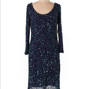 Theia Beautiful Dress sequined in a dark teal ♡